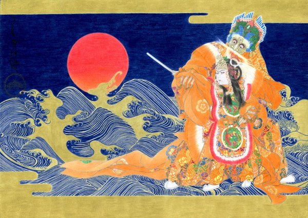 3内で楽しむ本物絵画】小さな油絵（葉書2枚サイズ）二科会原良次