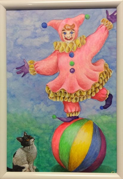 玉乗りピエロ」 by 水落恵美子｜Artmeter｜暮らしを彩るアートが