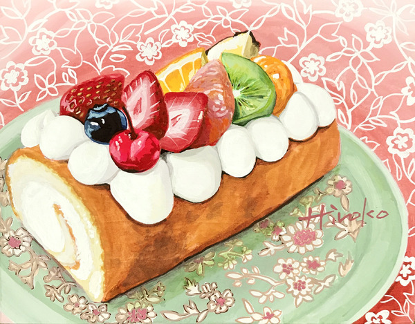 「フルーツロールケーキ」 by Hiroko*゜｜アート・絵画の販売(通販)サイト Artmeter - 国内最大級のインディーズアート専門