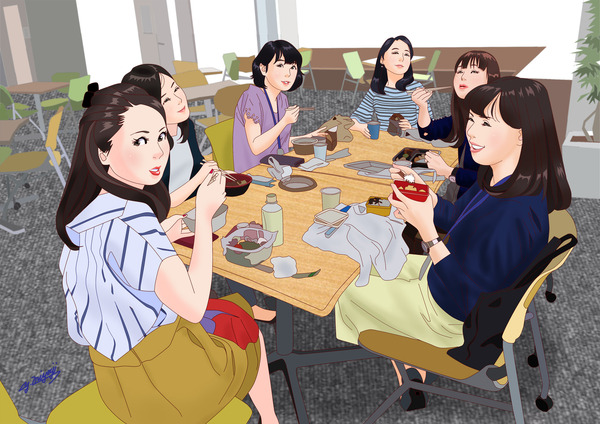 イラスト画 ランチ女子会 1 1 宮地 良和 Art Meter