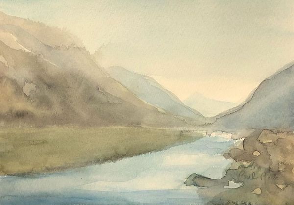 真夏の蓮」 手描き 油絵 風景画 原画