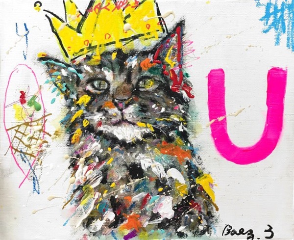 Queen.J】キャンバスF12号 猫 ねこ メインクーン BAEZ3 queen j