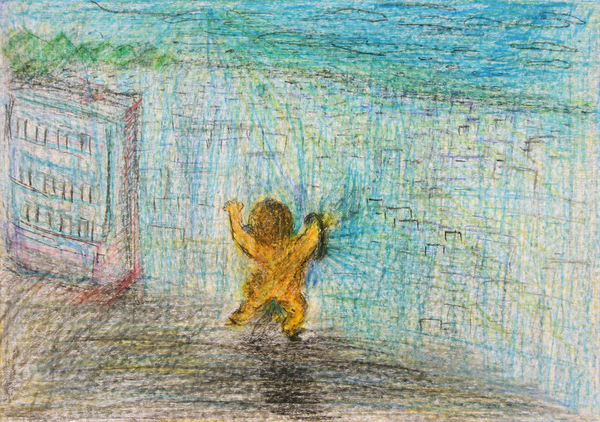 Heavy画 未来へのガラスに手を刺す ミノル Art Meter