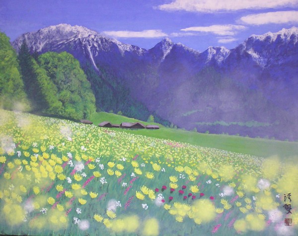 風景画 花のスイスアルプス 3 渓翠 Art Meter 風景画 花のスイスアルプス 3 渓翠 Art Meter