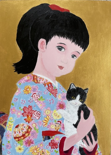 動物画 福子と猫 Yaya Hills Art Meter