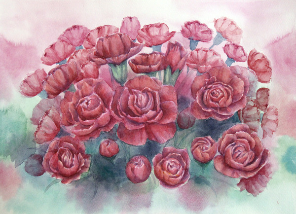 Fresh画 カーネーションの花束 Yukari T Art Meter