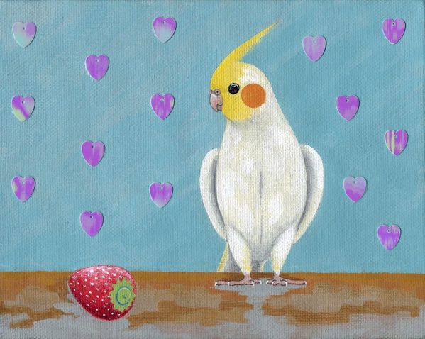 イチゴとオカメインコ