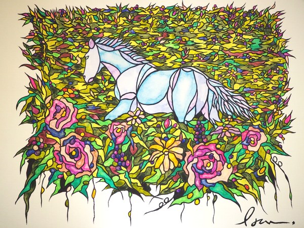 Flower and horse 005