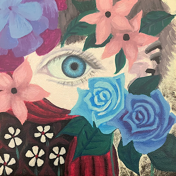 青い瞳と薔薇
