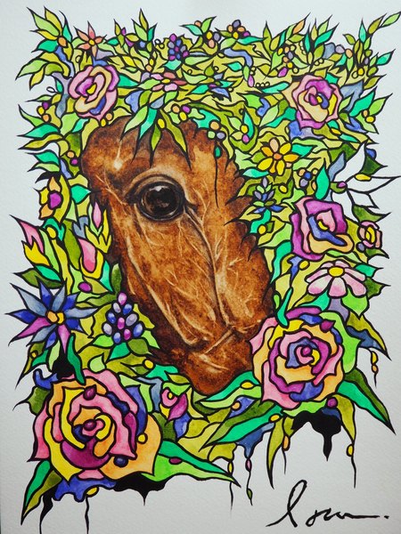 Flower and horse 006