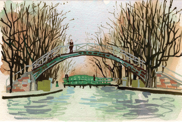 作品詳細 | サン＝マルタン運河の眺め | イメージアーカイブ - DNP