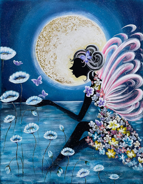 月明かりに宿る花の妖精