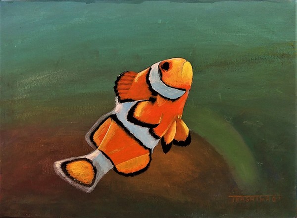 カクレクマノミ 金魚アート 枡 カクレクマノミ 金魚アート 枡