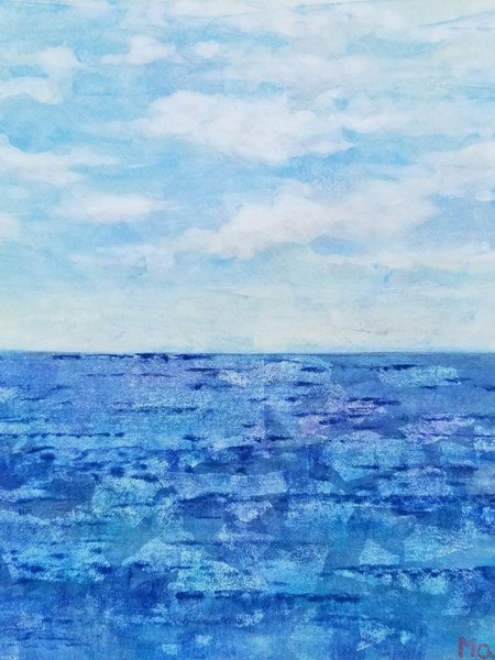 油絵　海の中