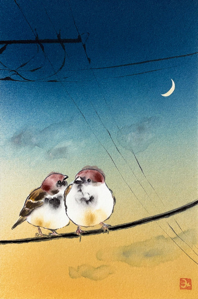 各種公募展入選作家による現代アートリアリズム作品　『山スズメ』 各種公募展入選作家による現代アートリアリズム作品 『山スズメ』 各種