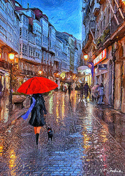 小雨降る街1 (1/5)」 by ハンサムブースカ｜Artmeter｜暮らしを彩る