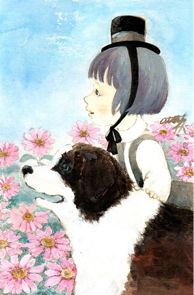 きみのとなり3(少女と犬)