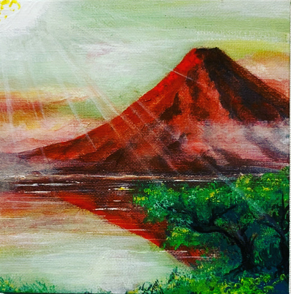 赤富士山 縁起物