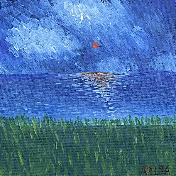 海と夕日」 by ARISA｜アート・絵画の販売(通販)サイト Artmeter