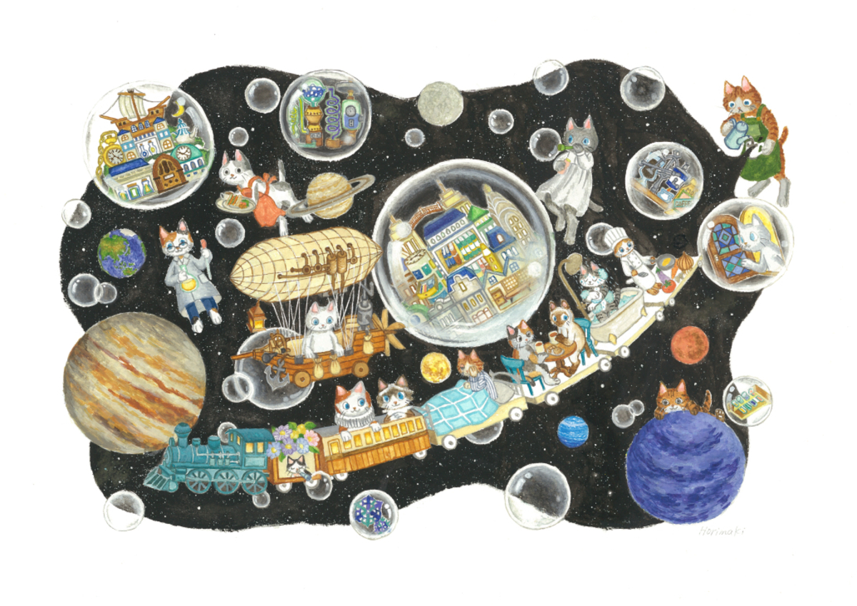 あふれだした宇宙とシャボン玉のファンタジー