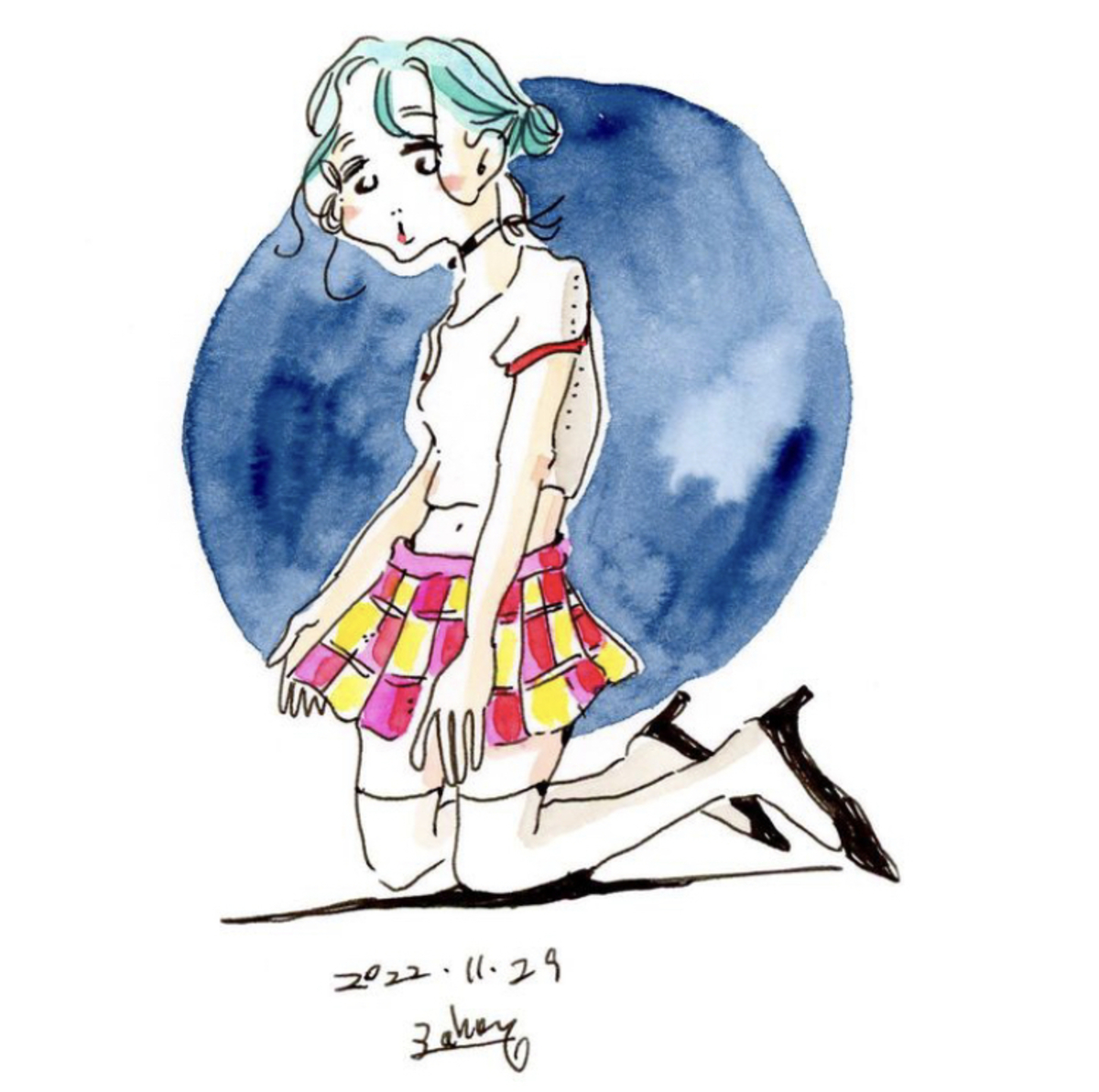 ブルーヘアな子