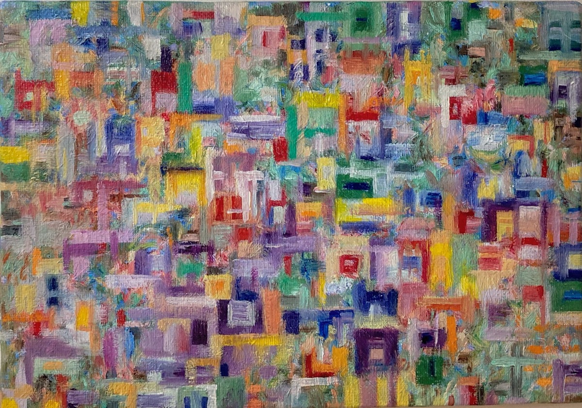 日本画 現代アート 抽象絵画 24cm×24cm 絵画》抽象画