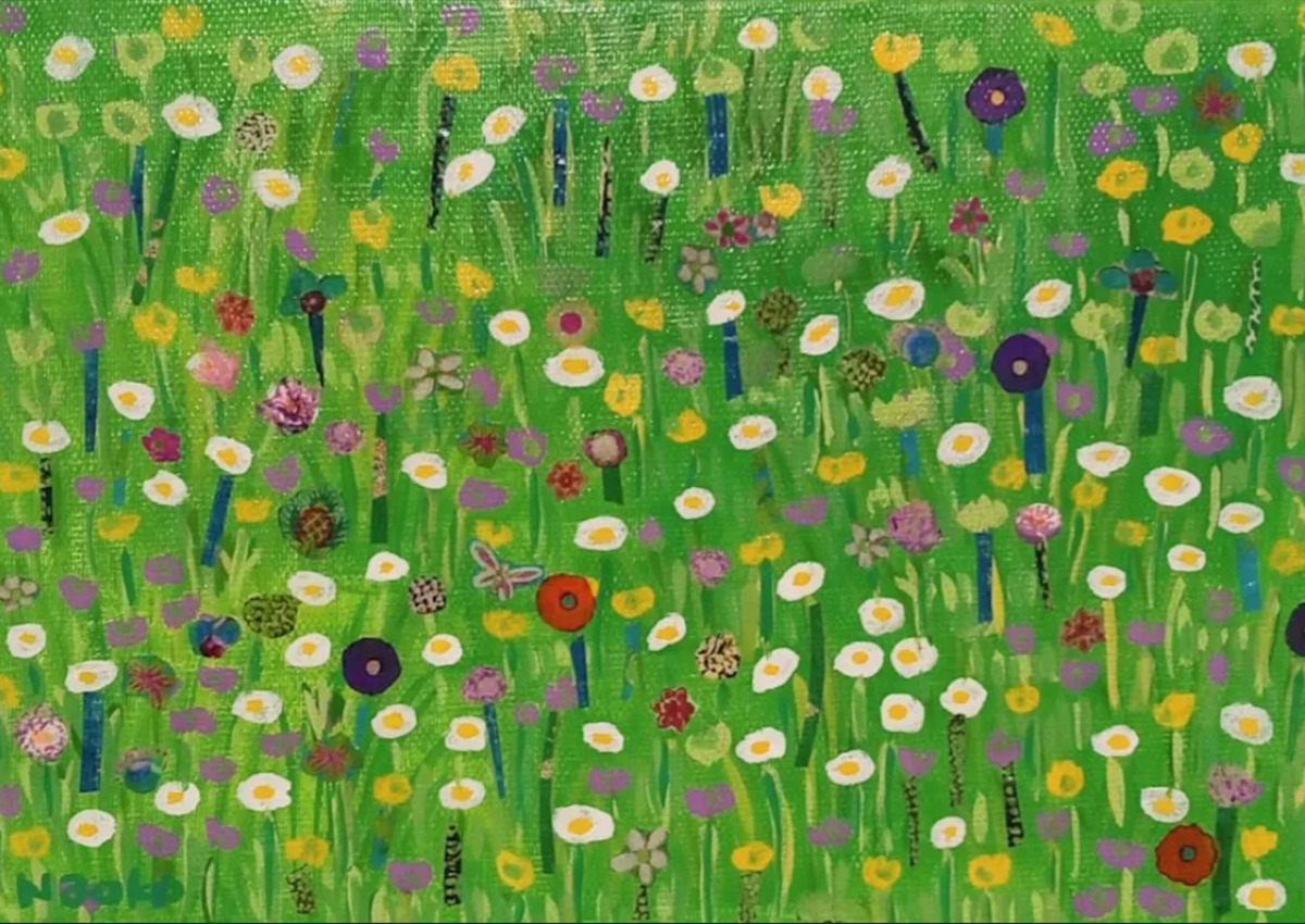 紫の花の野原