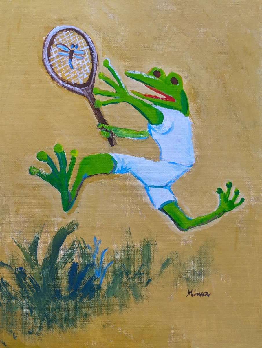カエルのテニス