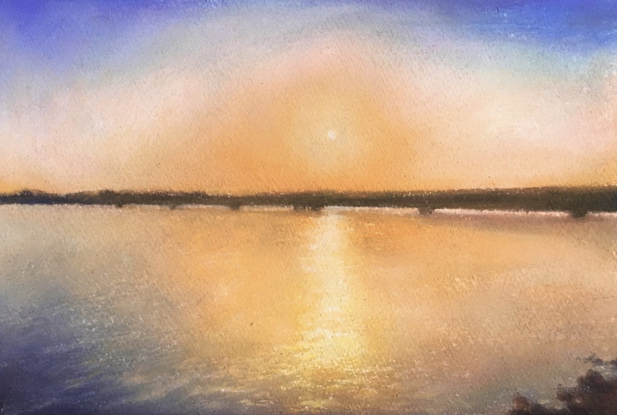 湖畔の夕暮れ