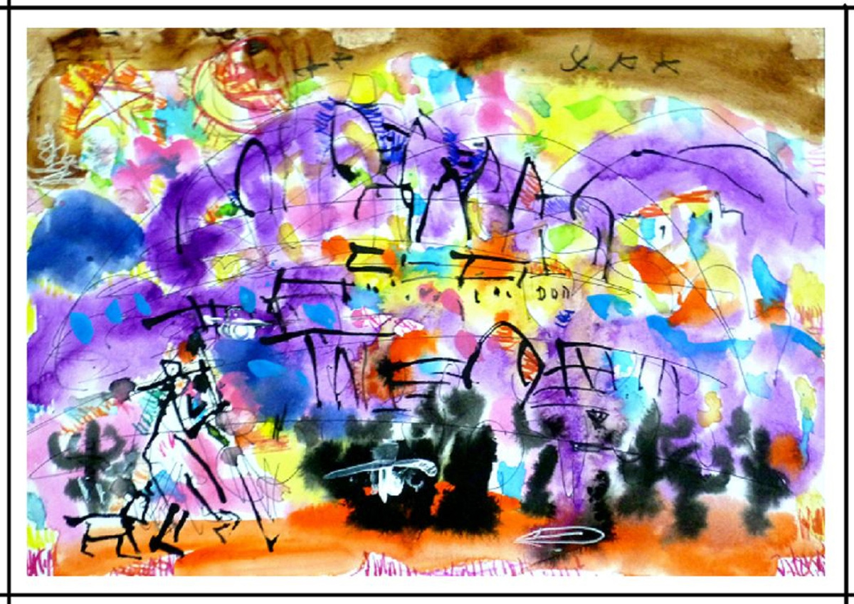 あつ&さま専用（原画）白いおくりもの【SMサイズ／水彩画】絵画