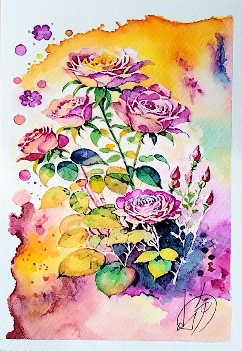 A paradise of roses drawn by lamplight