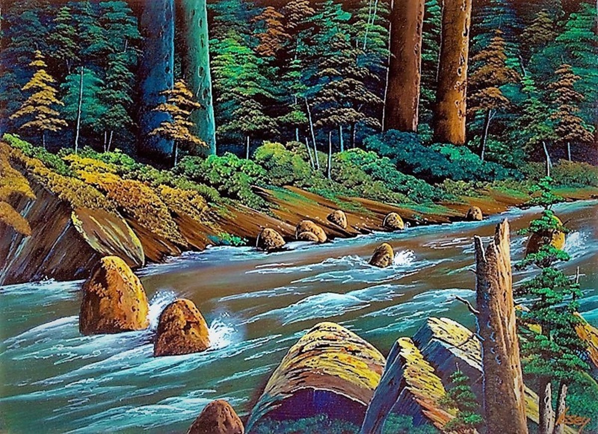 濁流の渓流風景