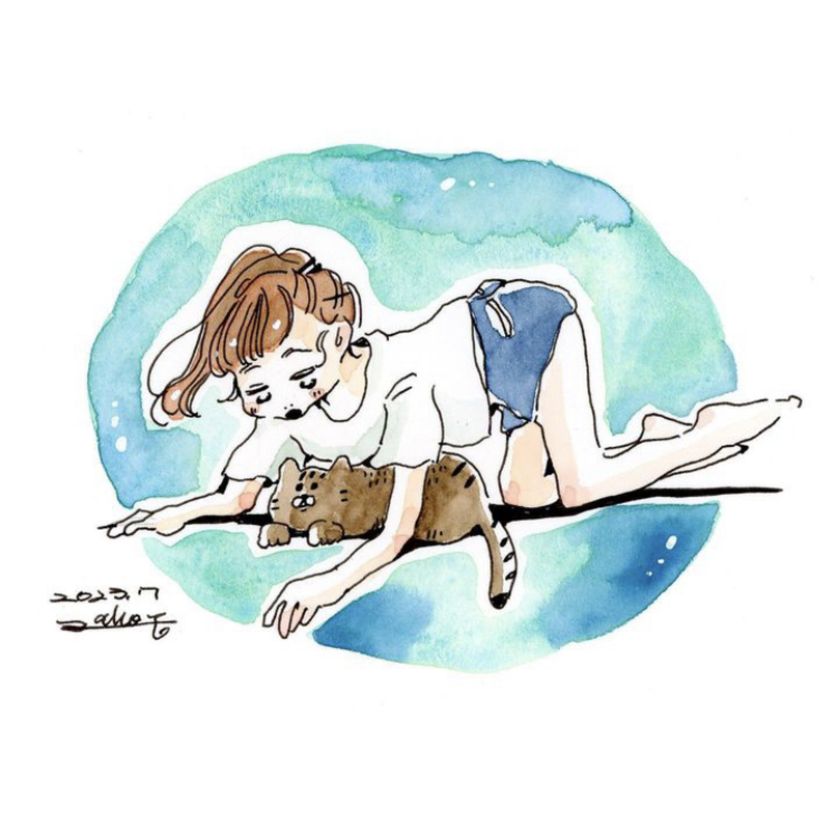 かぶさりと猫