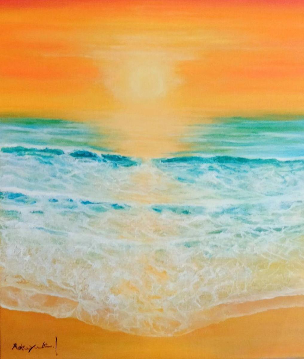 油絵 花青海波