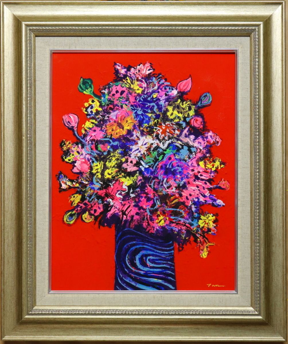 「FLOWER」(NO.2322) 6号F キャンバスにアクリル絵の具 額付き