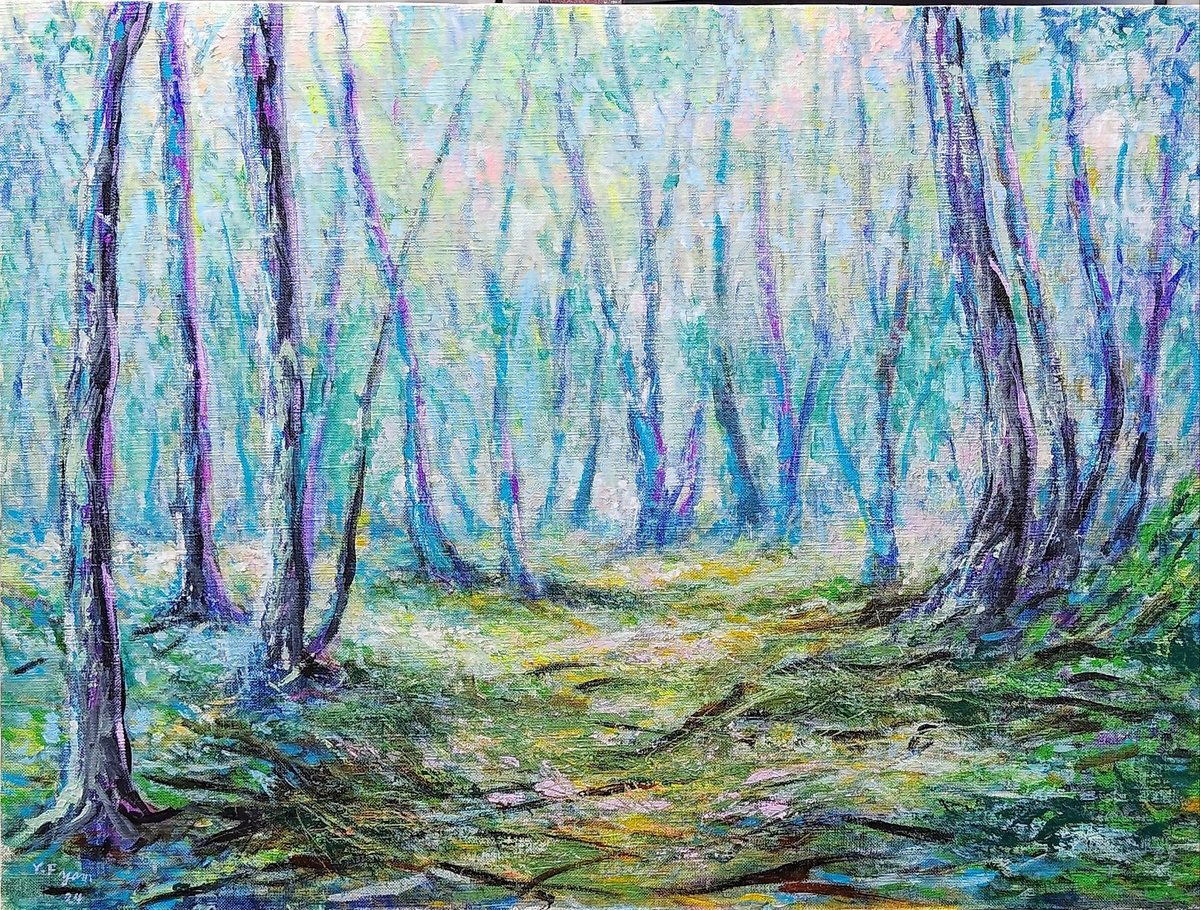 油絵 油彩 油彩画 絵 絵画【あじさい寺】（油絵(油彩画)｜アート
