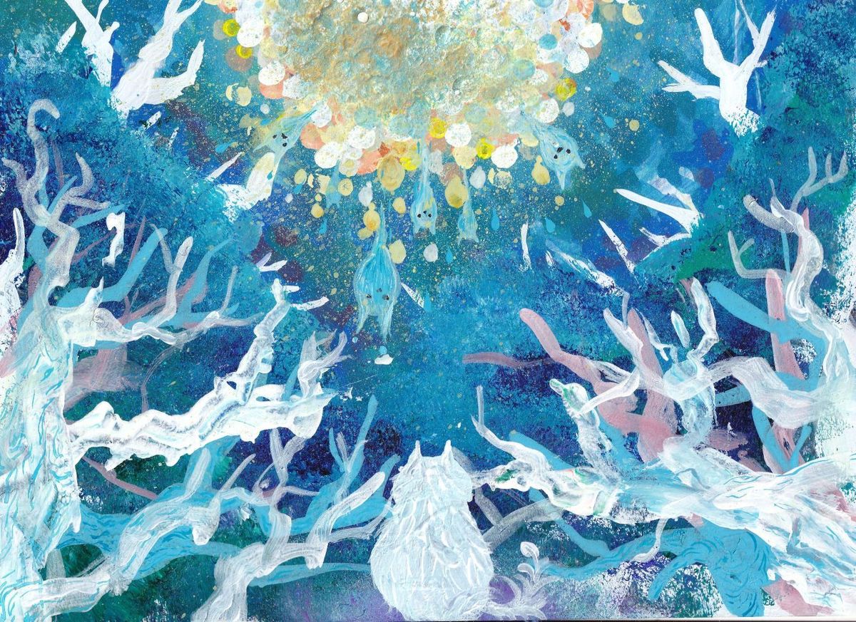 アクリル絵画／原画 「満月と踊り子」 アクリル原画】366/1 | 棉月 水