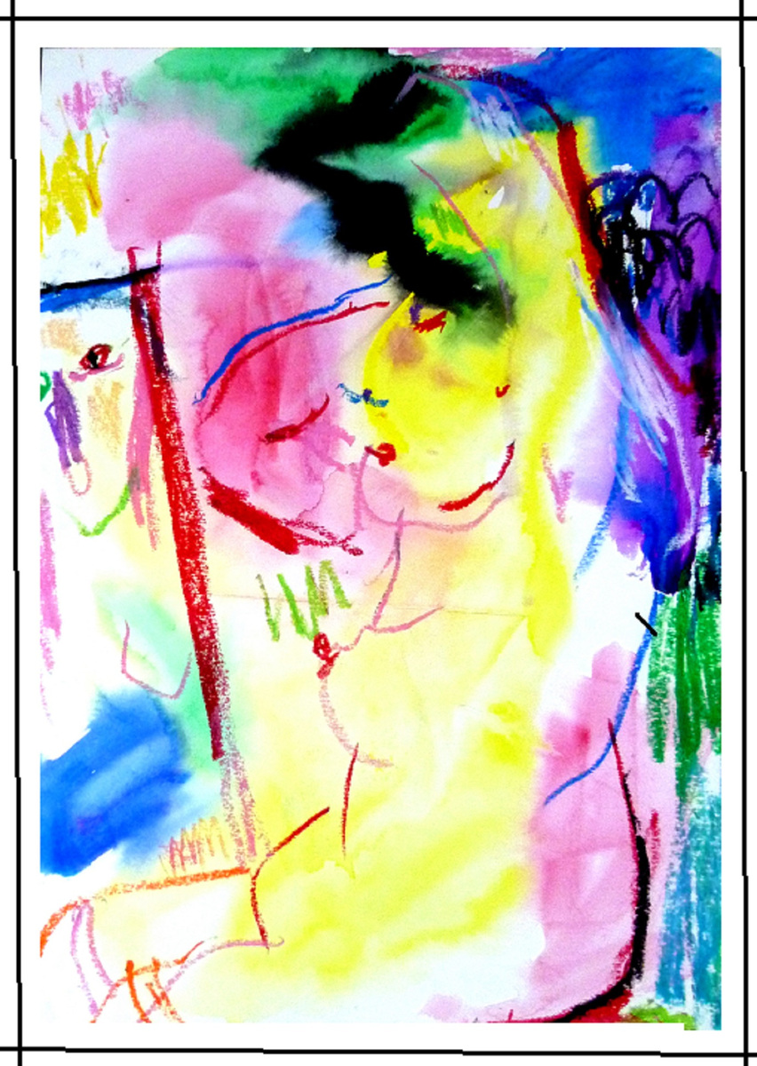 裸婦・アクリル画・F4
