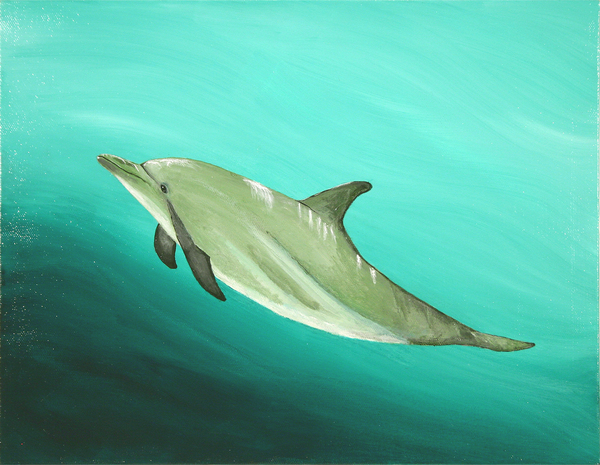 キモ シルクスクリーン 海の守護神 絵画 イルカ 海 神殿（KIMO