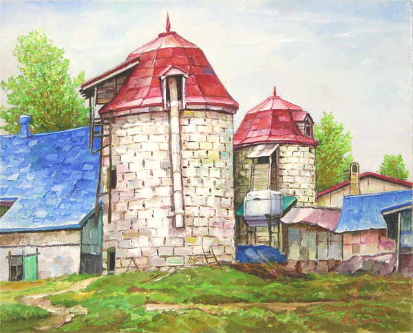 赤い屋根のサイロ(八雲町)」 by 旅びっとん｜Artmeter｜暮らしを彩る