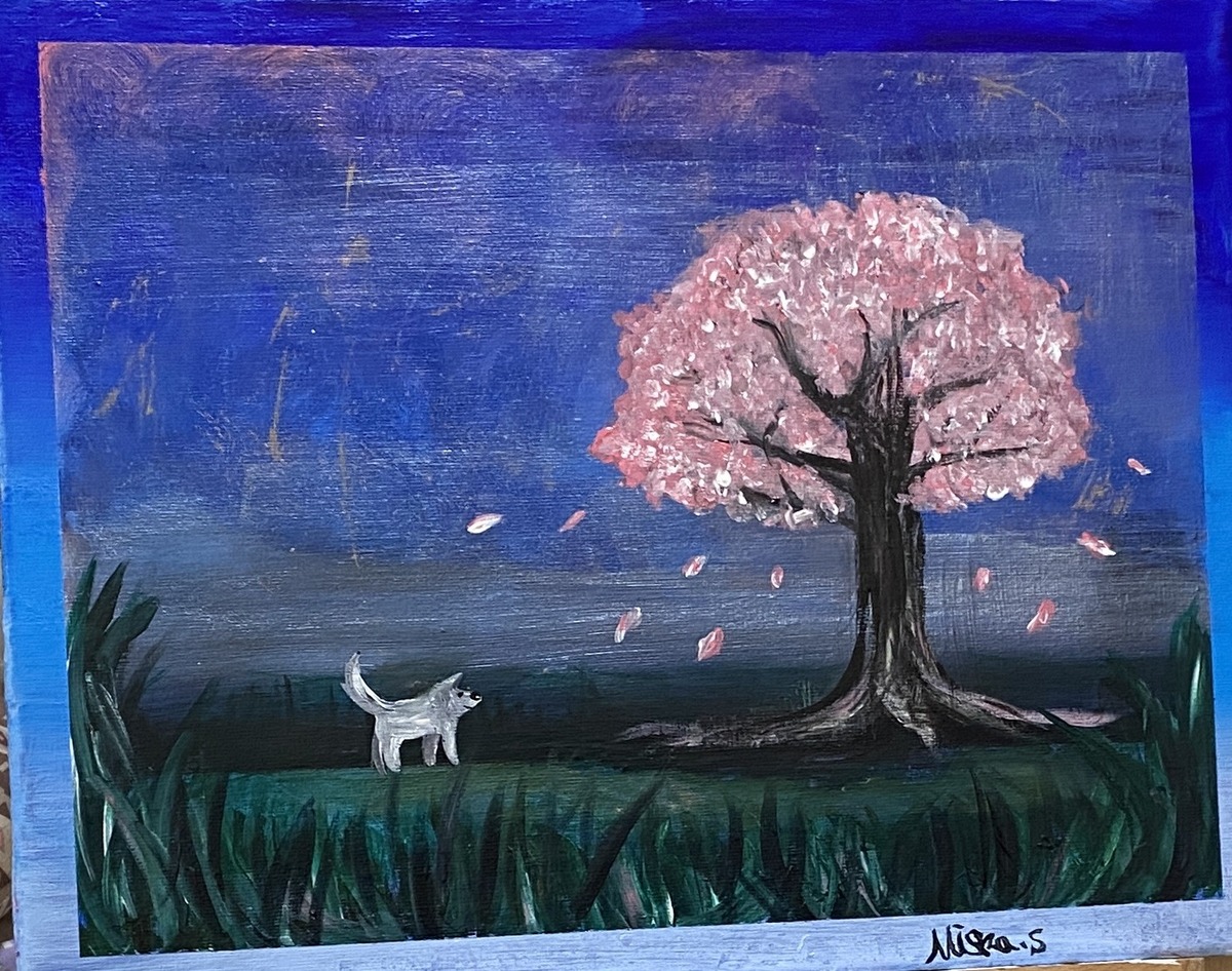 桜の下で」 by mi57｜Artmeter｜暮らしを彩るアートが、きっと