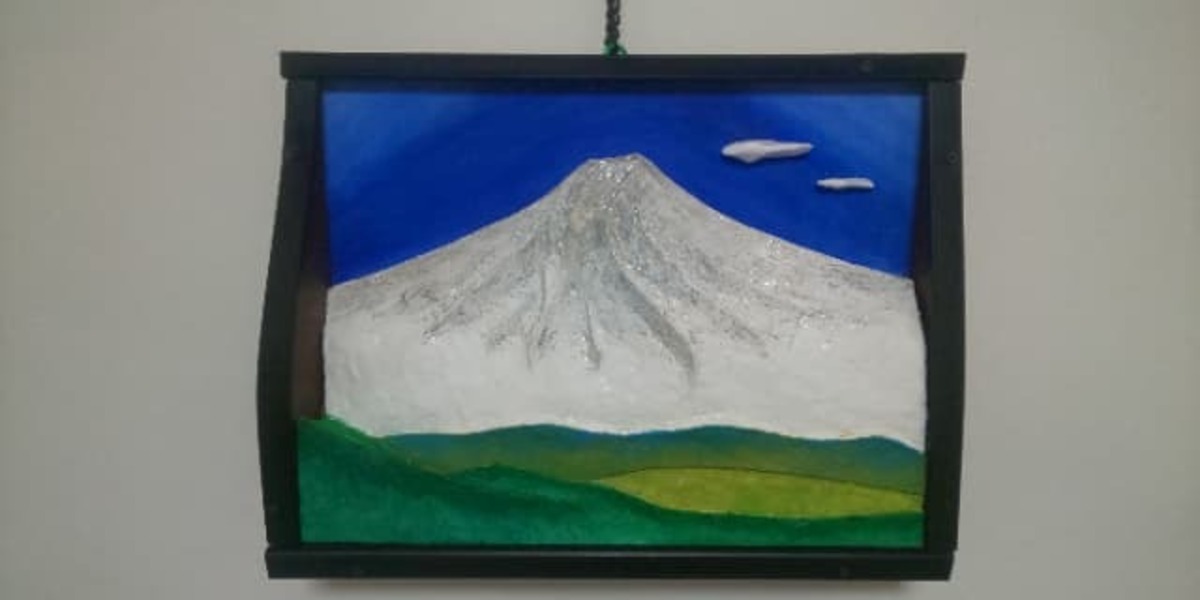 立体絵画の「銀富士」