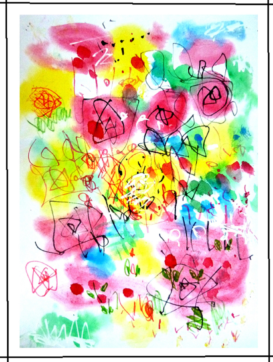 歌うバラの花々