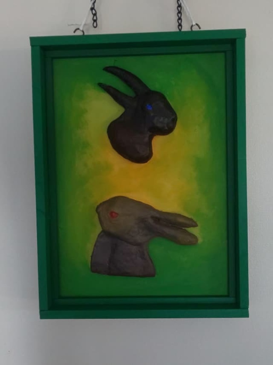 立体絵画の「うさぎか鳥か」