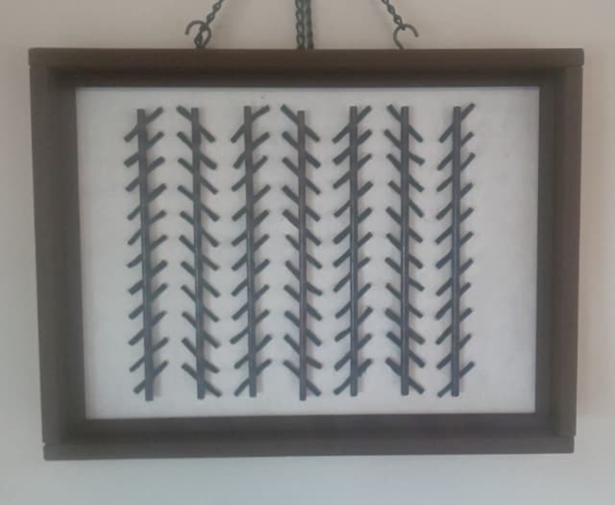 立体絵画の「傾いて見える柱」