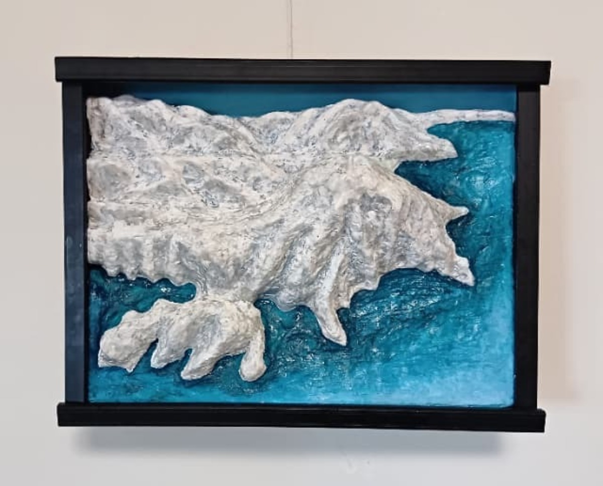 立体絵画の「津軽海峡冬景色」(3Dアート)