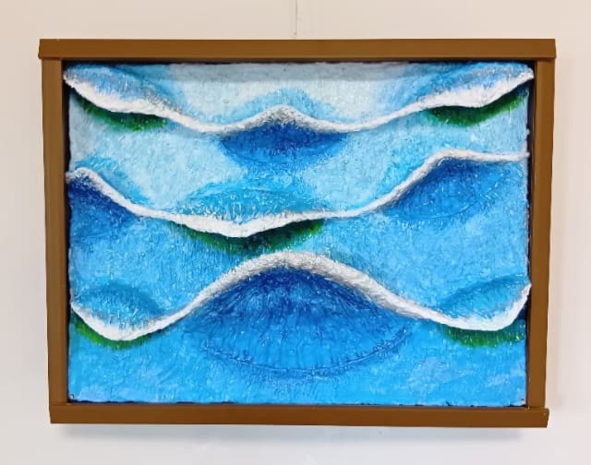 立体絵画「沖の波」(3D絵画)