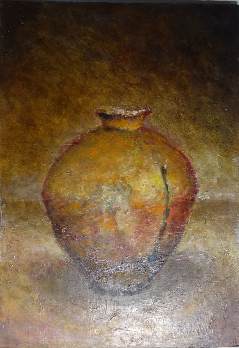 油彩画 古信楽壺 FSM