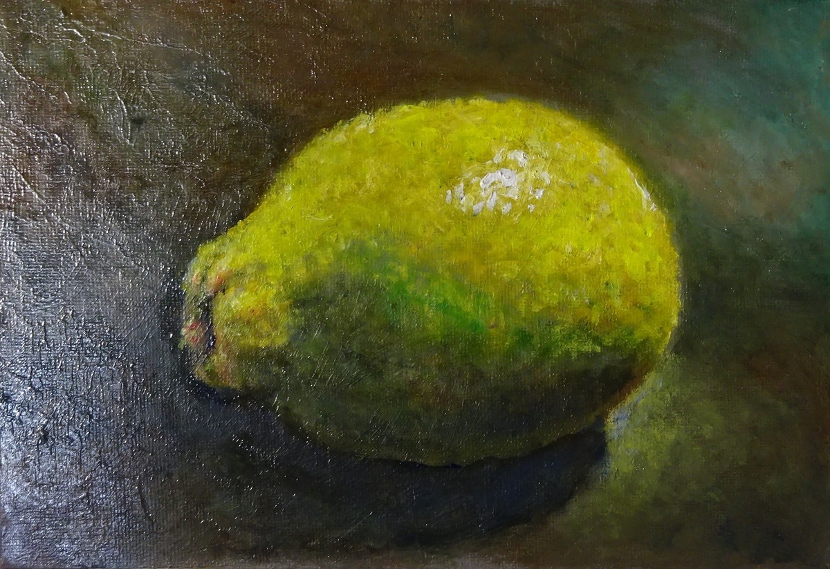 油彩画 レモン SM