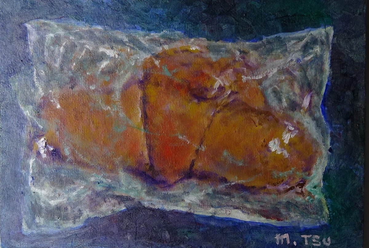 油彩画 塩パン SM
